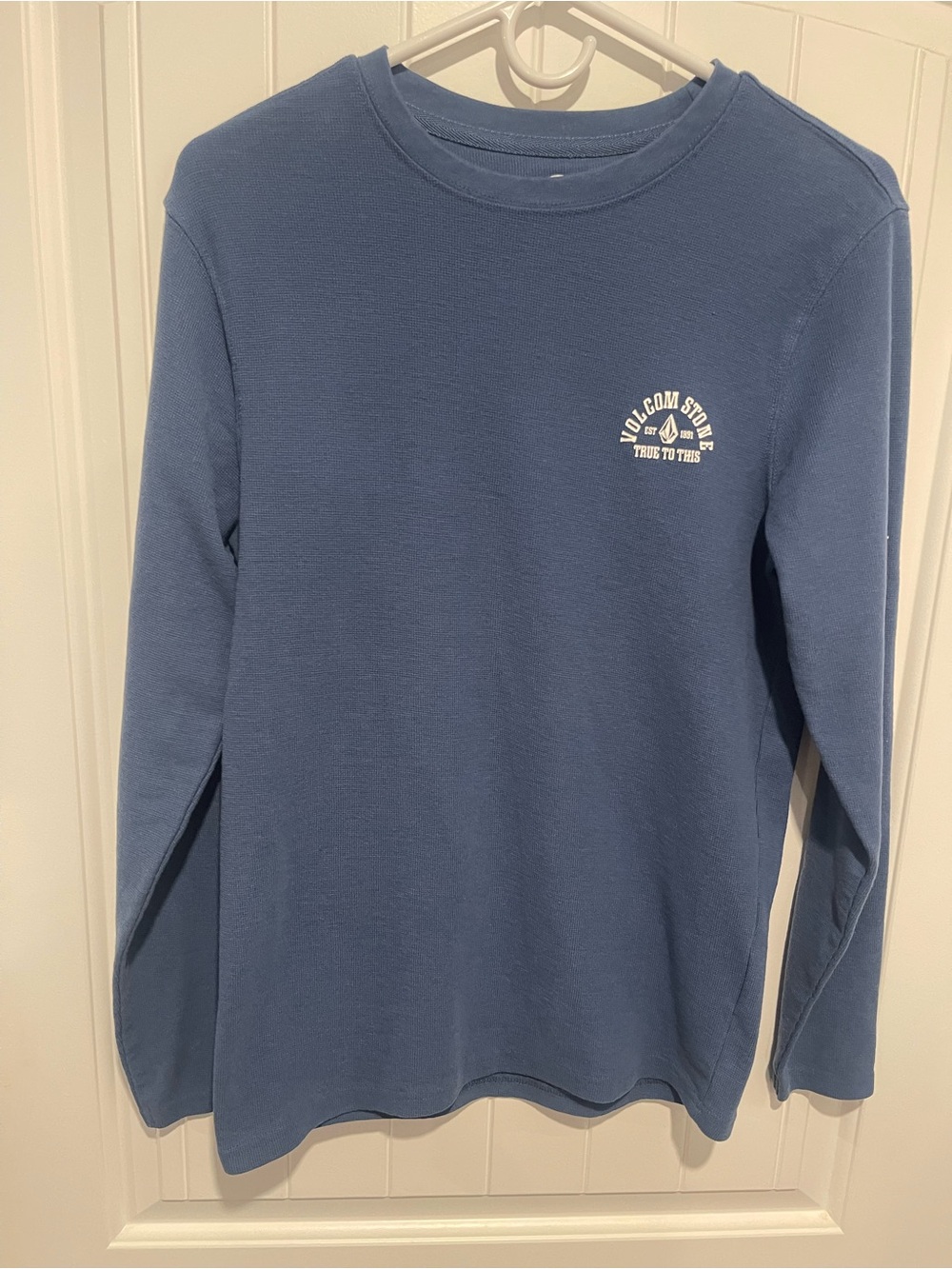 Volcom Stone True To This Blue Thermal Waffle Long Sleeve Shirt Men’s S